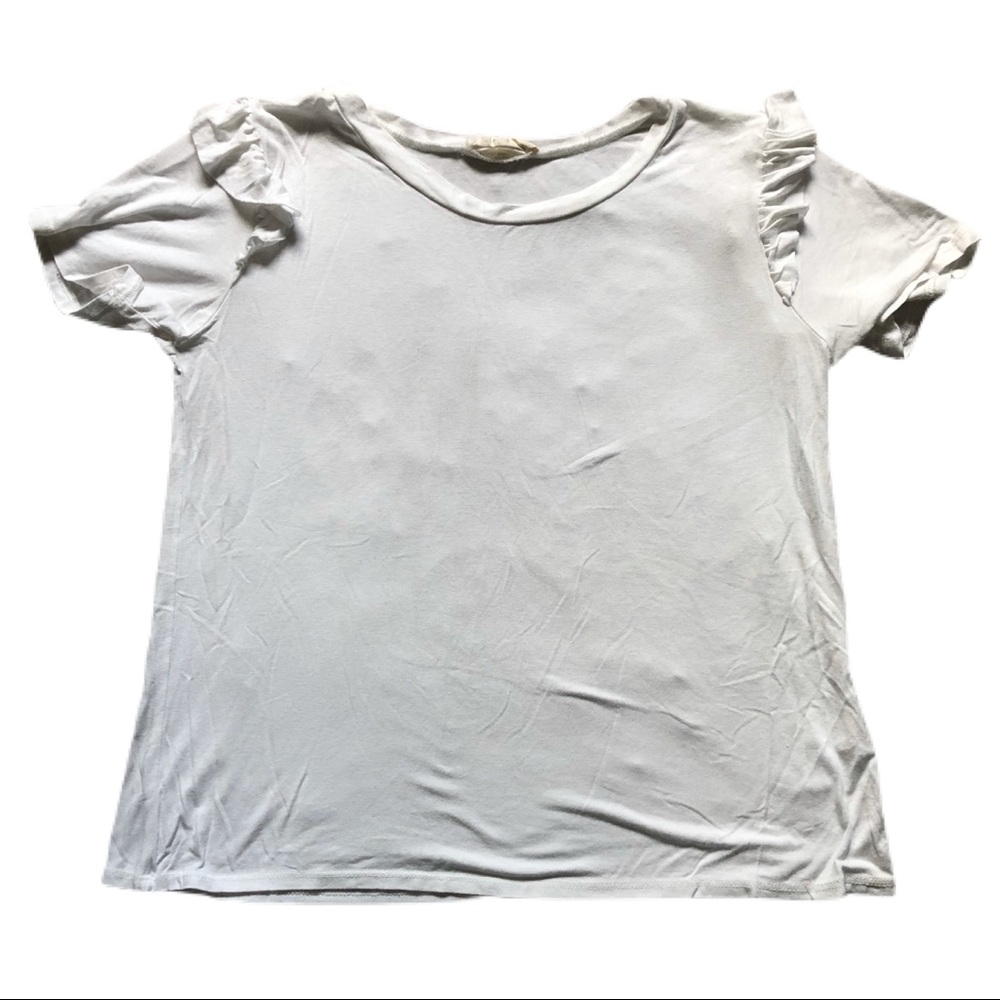 !! 3 for $10!! Standard White Ruffle Sleeve T-Shirt
